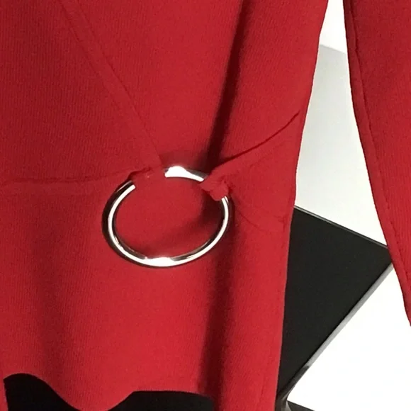 CABLE & GAUGE Women’s Medium 3/4 Sleeve Red Knit Top - Picture 4 of 6